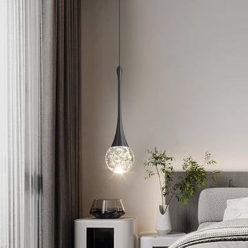 Modern Pendant Lights Island LED Dimmable Crystal Glam Ceiling Pendant Lighting Hallway Bedroom Corner Lamp Black