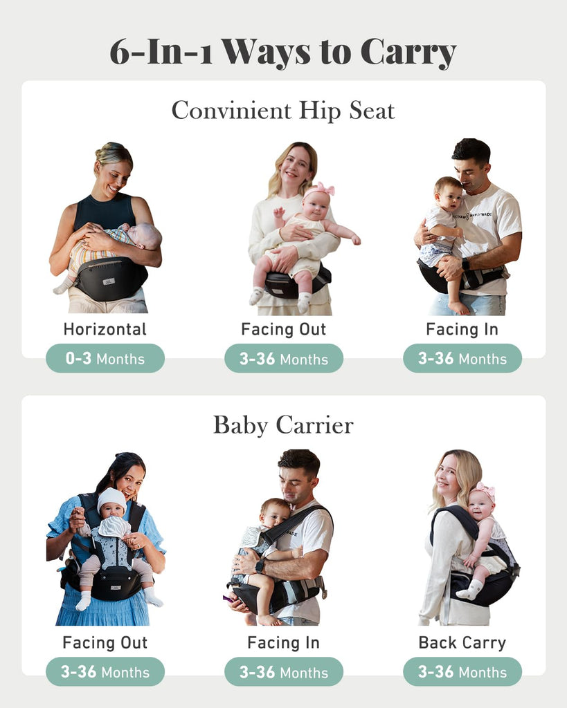 Safety-Certified in-1 Baby Carrier Newborn to Toddler, Black