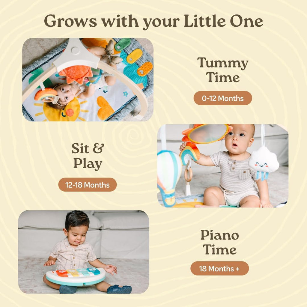 Acorn, Montessori Wooden Baby Gym with Kick & Play Musical Piano