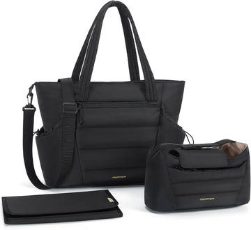 Diaper Bag Tote with Stroller Organizer, Puffy Travel Baby Tote