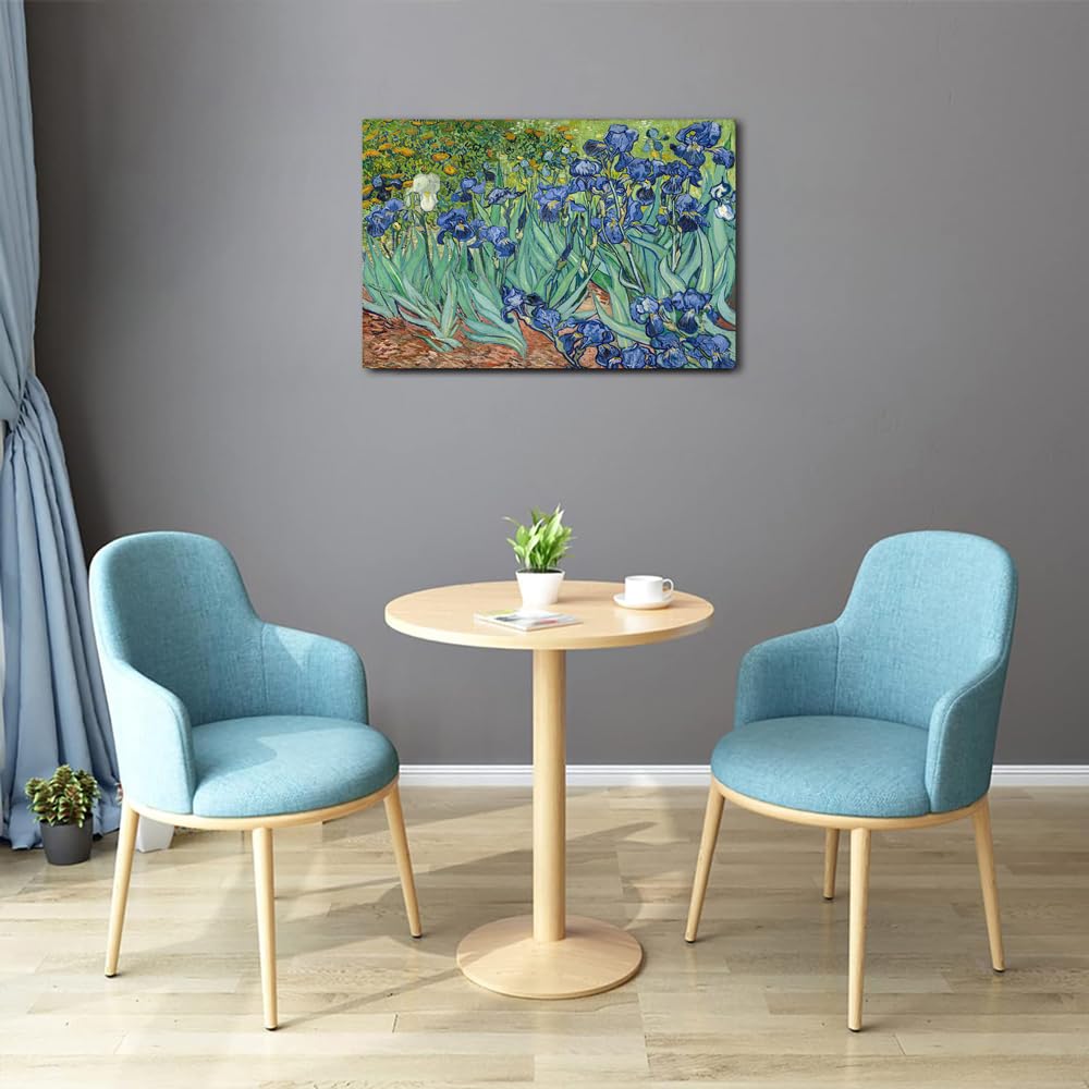 Van Gogh Irises Canvas Wall Art Irises Flower Garden Canvas Art Prints Famous Oil Painting Reproduction Pictures