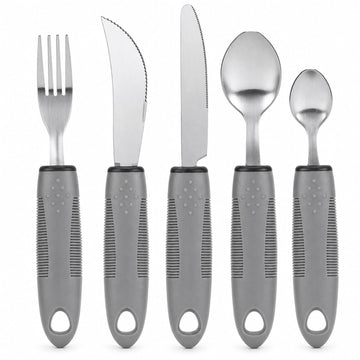 Adaptive Utensils for Hand Tremors, Arthritis and Parkinsons, Weighted Knives Fork and Spoons Stainless Steel