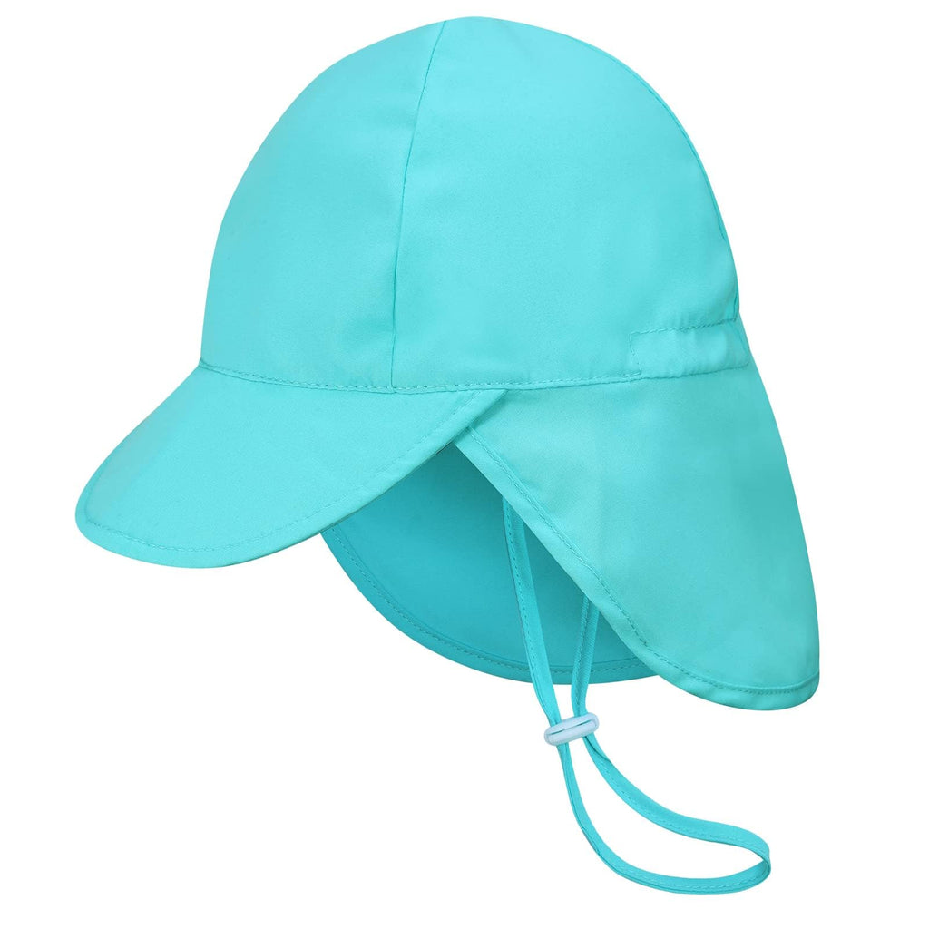 2 Pack Baby Sun Hats 6-12, Aqua/White