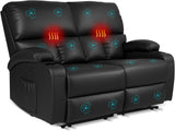 CHABATREE Home Theater Seating,RV Recliner Sofa with Massage and Heat,Manual RV Recliner Loveseat with USB/Cup Holders