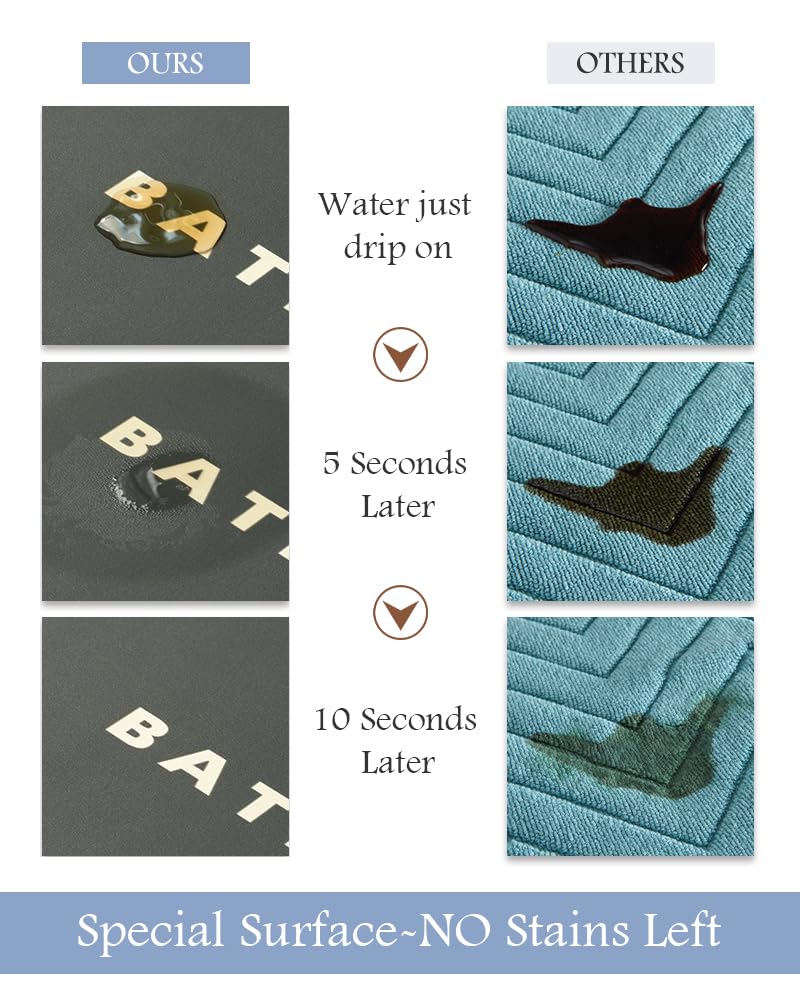 Bath Mat-Bath Mat Rug Non Slip Super Absorbent Stain Resistant Quick Dry Th Rug-Bath Mats Floor Bathtub