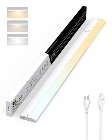Under Cabinet Lighting Hardwired & Plug-in, 36 inch 3CCT Dimmable Linkable