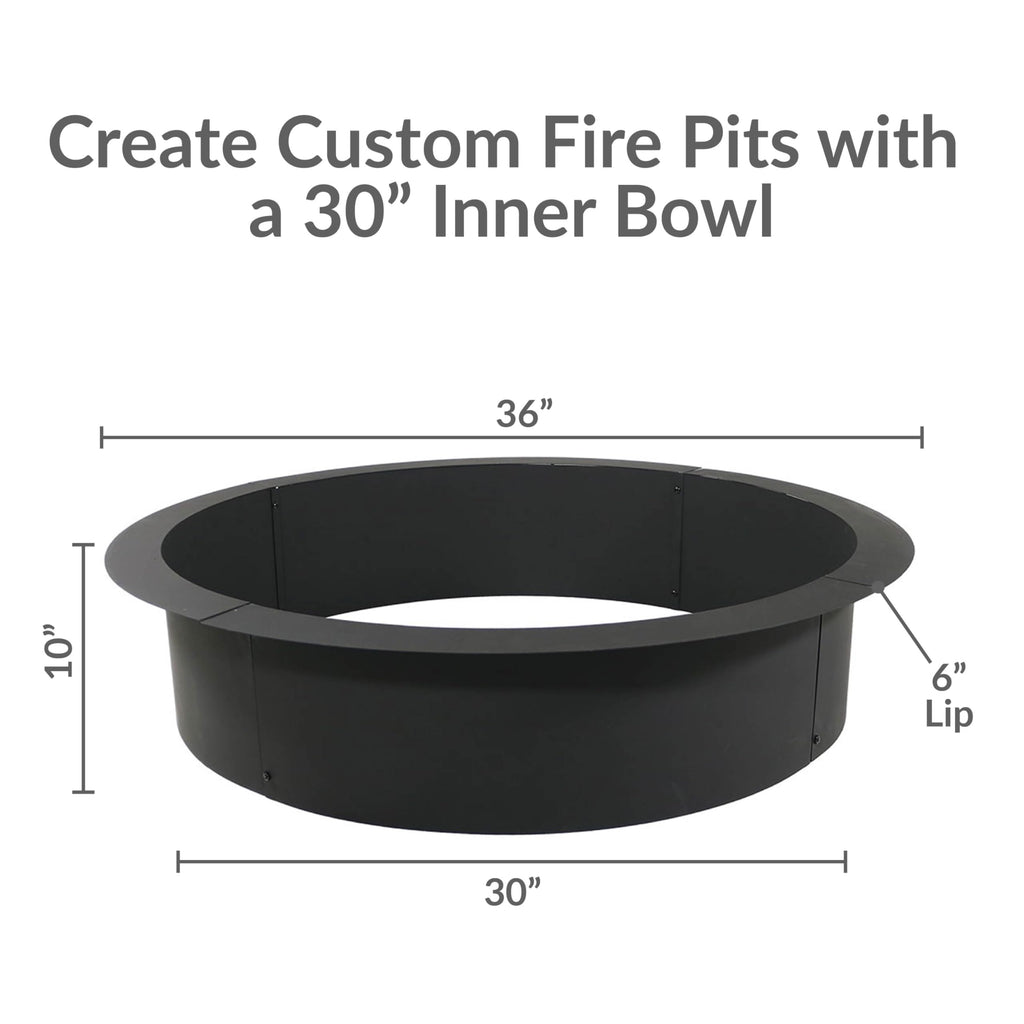 Heavy Duty Steel Fire Pit Ring Insert, 36" Outer / 31" Inner Dia