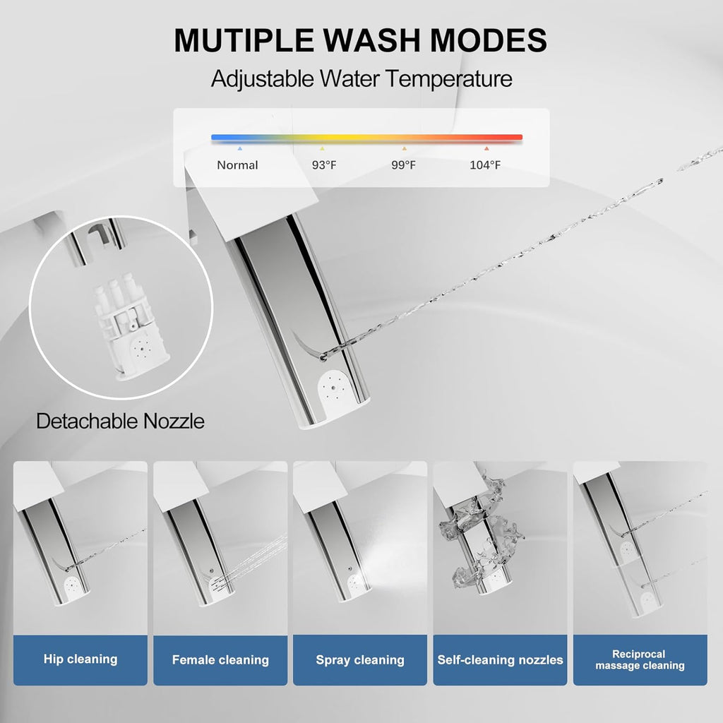 Smart Toilet with Bidet Built in, One Piece Toilet with Auto Soft Open&Close Lid&Seat, Foot Sensor, Auto Flush