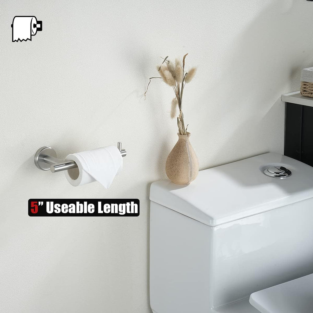 Bathroom Hardware Set, 5-Piece Bath Accessories Set Brushed Finished Wall Mount Includes 24 in Towel Bar, 7 in Towel