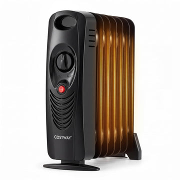 Oil Filled Radiator Heater, 700W Portable Space Heater (Black)