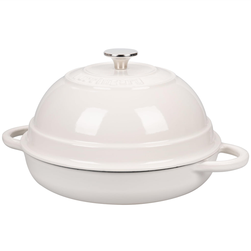 Cast Iron Enameled Dutch Oven Pot with Lid for Bread Baking, Bread Oven, 6 Quart, White