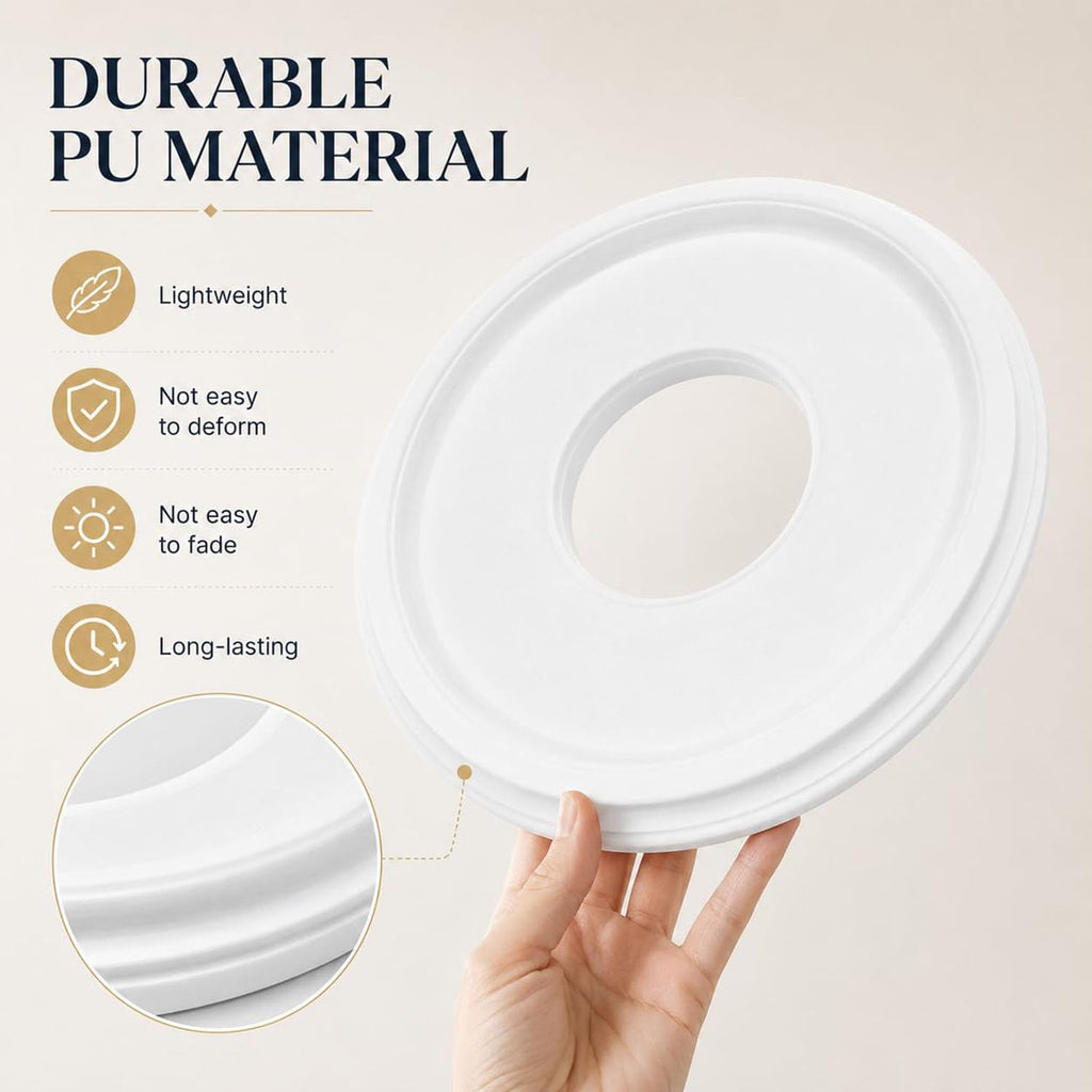 1 Pack Ceiling Medallion, 10 Inch Fan Trim Ring with 4 Inch Opening