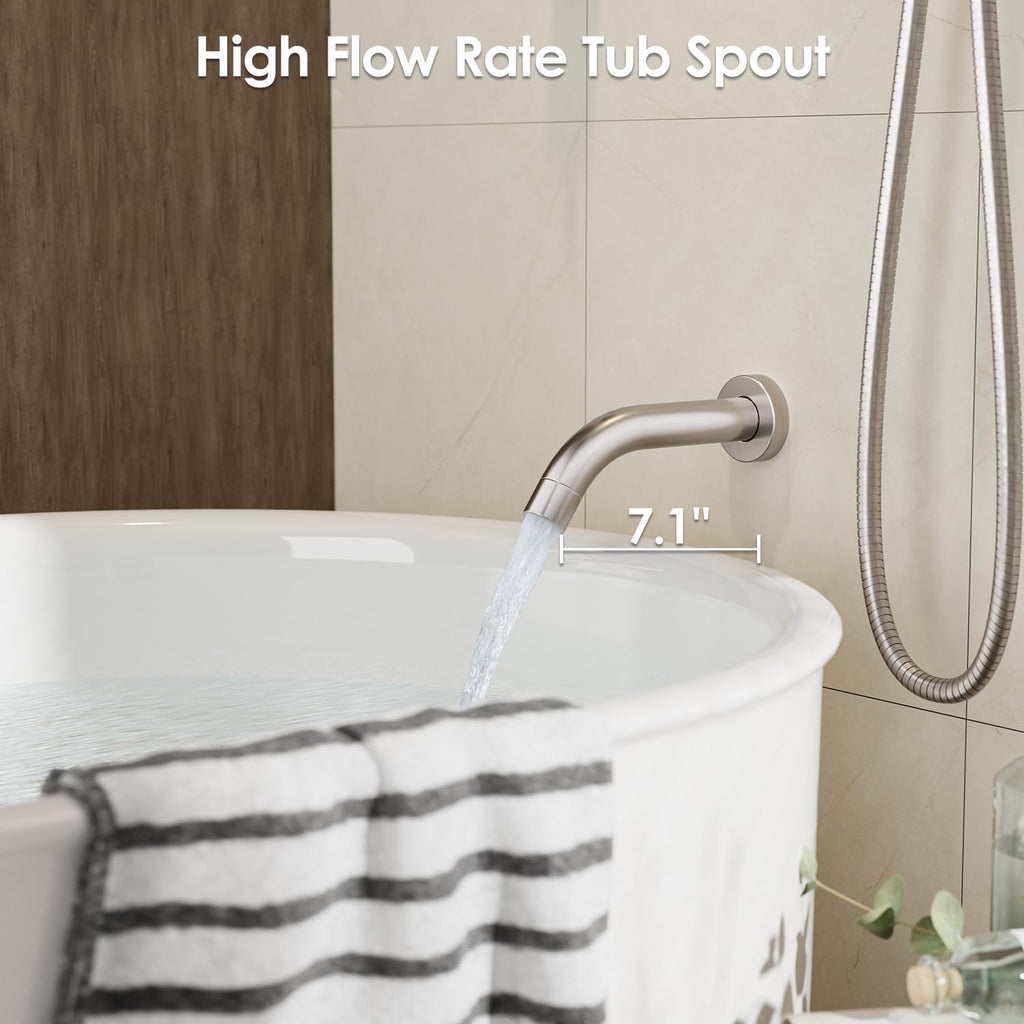 Shower System, 10" Bathtub Shower Faucets Set, Brushed Nickel