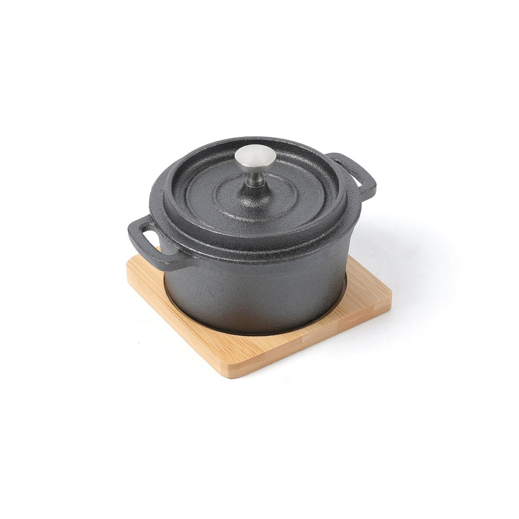 Cast Iron Mini Dutch Oven with Lid Sauce pan Melting pot 270ml/9.13oz/1.08cup Black Set of 6
