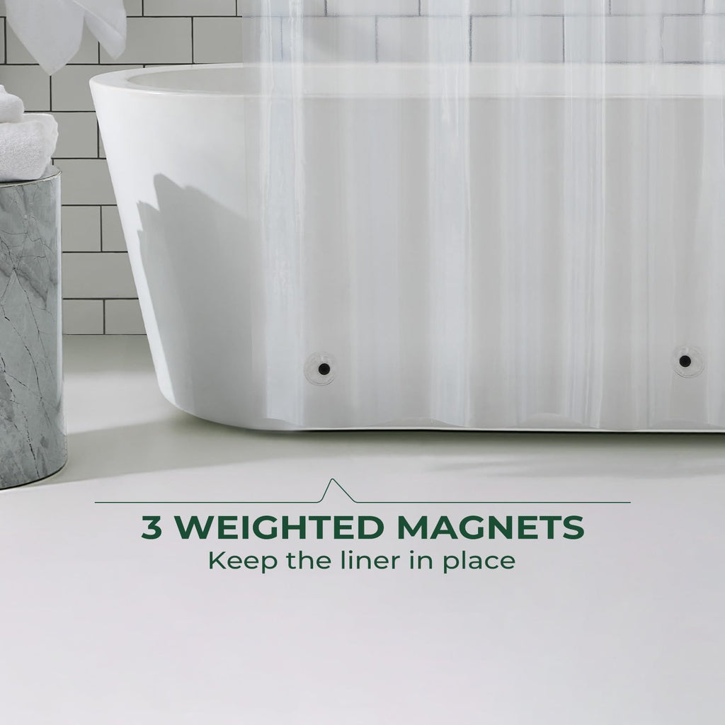 Shower Curtain Liner with Suction Cups, Extra Heavy Clear, 72x84