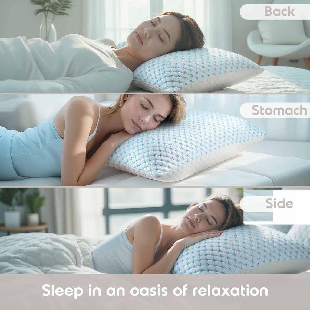 King Size Cooling Pillow for Sleeping 1 Pack, Luxury Shredded Memory Foam King Pillow, Adjustable Cold Gel Pillows
