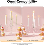 5-Arm Crystal Candelabra with Hanging Prisms & Round Mirror Base, Faceted Cut Crystal Glass, Clear Wedding