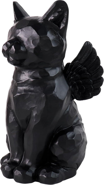 Pet Urns for Cats, 8" 28 Cu/in Angel Cat Statue, Resin Decorative Urn for Cat Ashes Memorial for Cat Loss