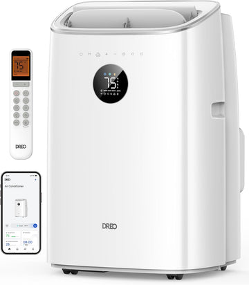 Portable Air Conditioner 318S, 8000 BTU ASHRAE (5000 BTU DOE) Smart AC Unitwith Drainage-free Cooling