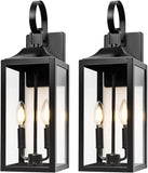 19" Large Outdoor Wall Lights - Black Outside Wall Mounted Light Fixture