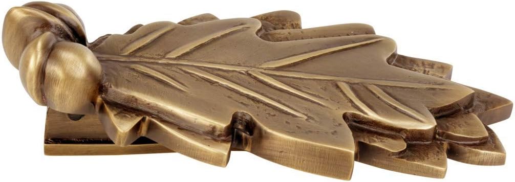 Oak Leaf Door Knocker Solid Brass Antique Finish 6 Inch Classic Entry Door Hardware