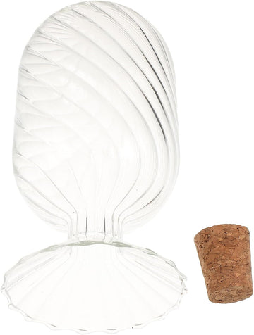 Glass Match Holder Jar with Cork Stopper, Inverted Bottle Shape, Easy to Store and Keeps Contents Safe from Air