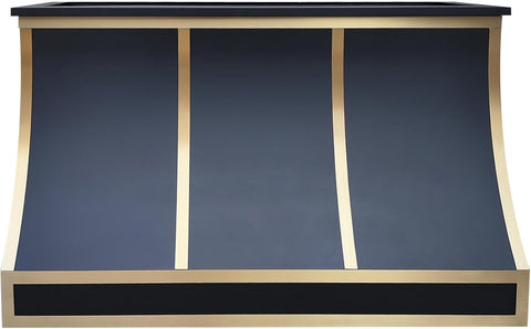 Black Stainless Steel Wall Mount Range Hood 4 Speed LED Lights