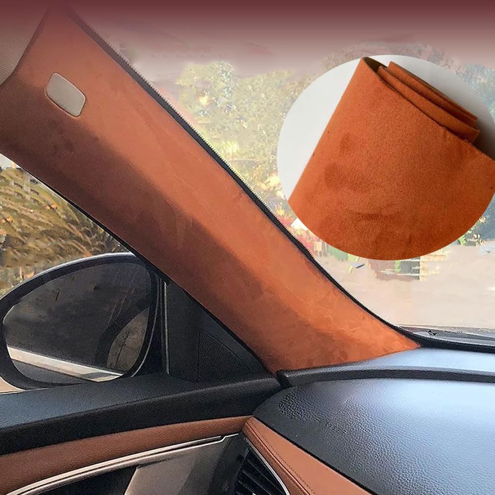 Premium Black Suede Fabric Wrap Suede Wrap for Car Interior - Self-Adhesive Microfiber and Synthetic Leather