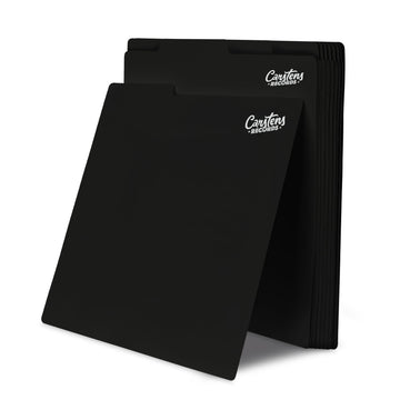 Heavy Duty Vinyl Album Dividers, 12", Black, Set of 32, Personalizable