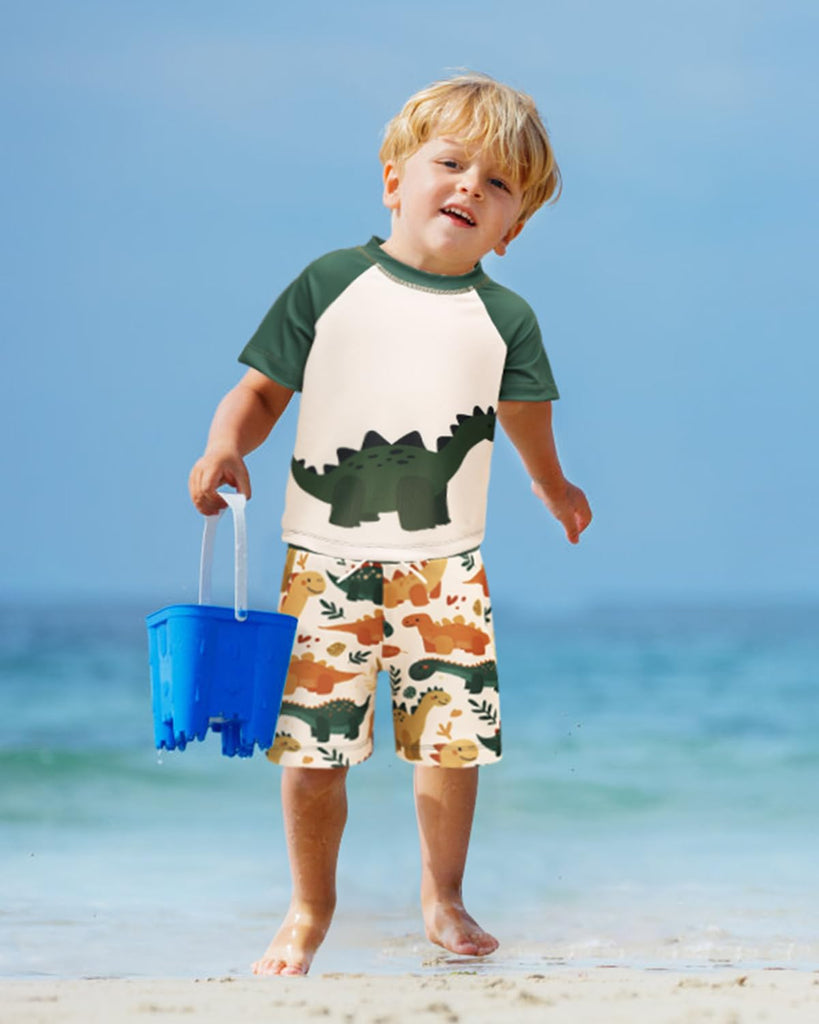 Piece Boy Swimsuit, Boys' Rash Guard Sets, Bathing Short Sleeve Swimwear ST-K01
