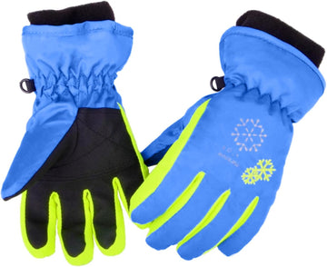 Kids Ski Snow Gloves, Waterproof Winter Mittens for Boys Girls