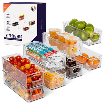 Plastic Pantry Organization and Food Storage Bin, 8 Pack