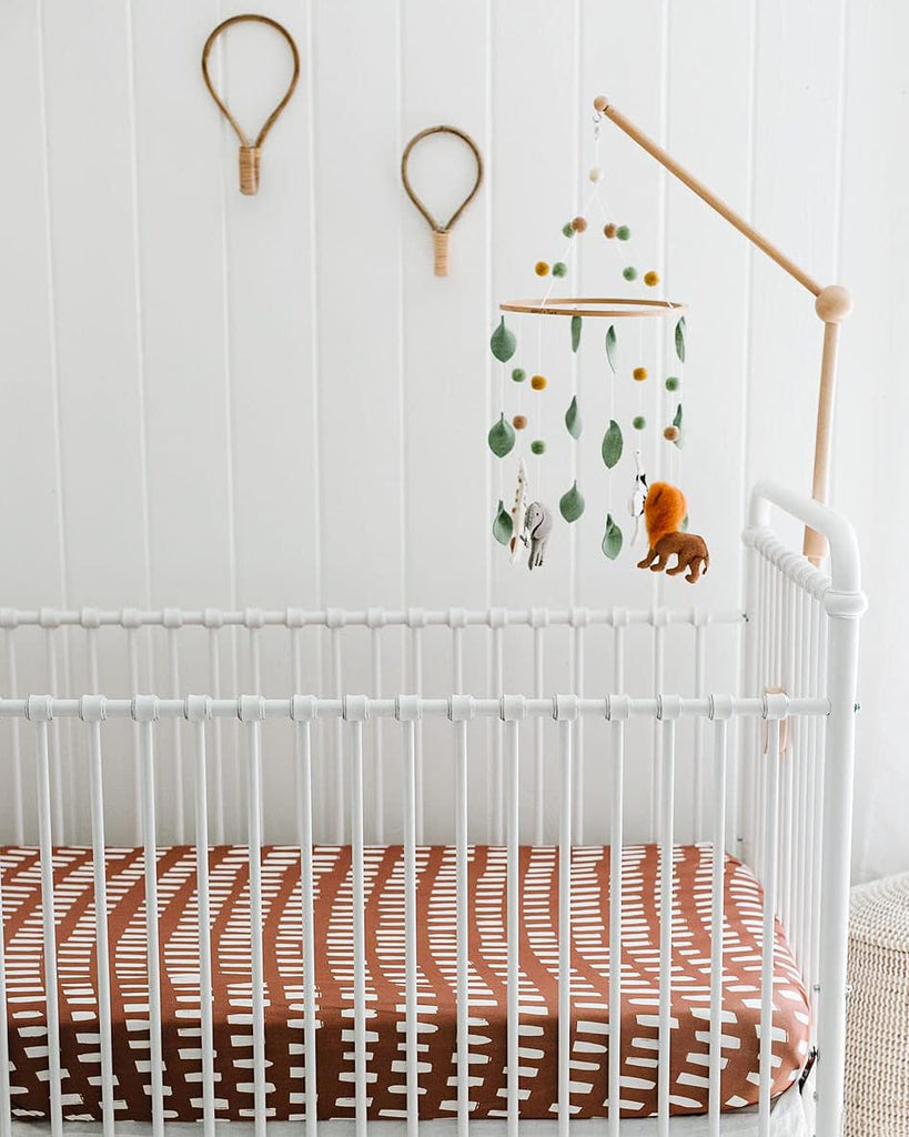 Baby Crib Mobile, Wooden Nursery Decor (Safari Adventure)