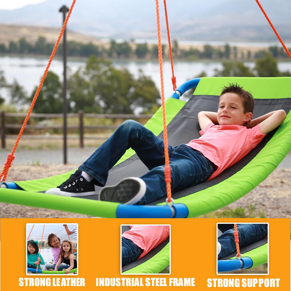 Platform Swing - Large Rectangle Saucer Swing for Kids and Adults