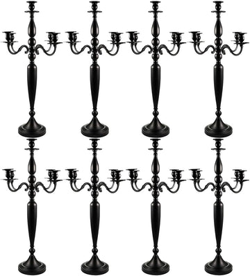 5 Arm Candelabra,28.54 inch Tall Candlestick Holders for Church Party Centerpiece for Dining Table Black Matte 0.78