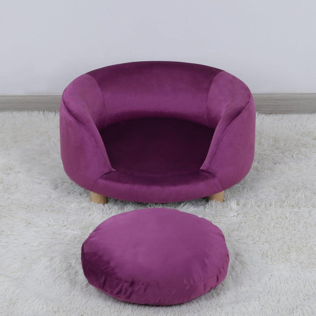Cat Sofa Beds, Dog Sofa Chair, Pet Sofa, Small Dog Beds, Puppy Bed, Wooden Frame and Velvet Fabric and Washable