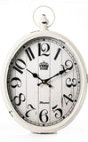 Oval Wall Clock Metal 16 inch Large Battery Operated Retro Wall Clock Old-Fashioned Antique Design Rustic Vintage