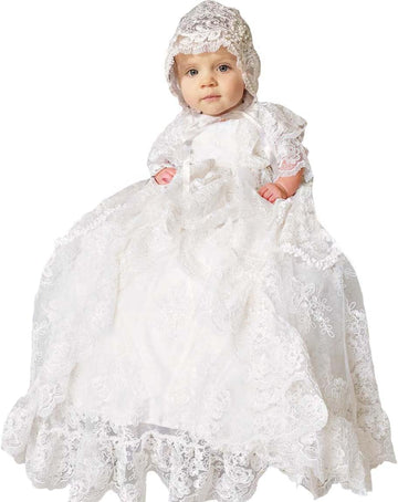 Same White lace Christening Gown dress for baby girl