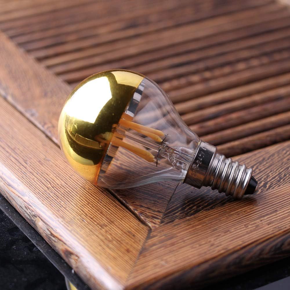 Half Gold Dimmable LED Light Bulb A19 Decorative Round Shape Pack of 4 5W (40W Equivalent) E26 Base 2700K Warm White