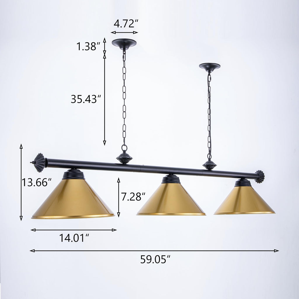 3 Light Pool Table Light, Billiard Lighting for 7' 8' Pool Table