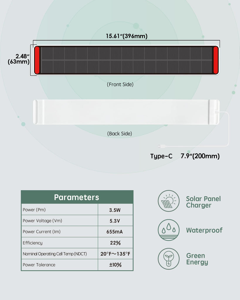 Solar Panel for Motorized Blinds and Shades, Indoor Use