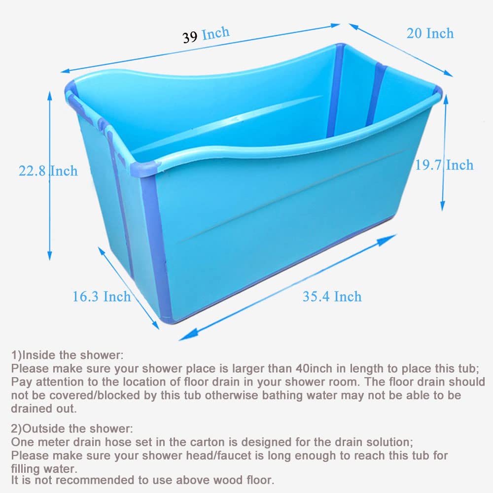 Large Collapsible Foldable Toddler Bathtub Blue