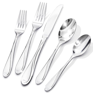 45-piece Silverware Set with Serving Utensils Set, Heavy Duty Stainless Steel Flatware Set, Cutlery Set Kitchen