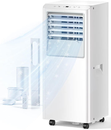 10,000 BTU Portable Air Conditioner - Cools Up to 450 Sq. Ft., 5-in-1 Portable AC Unit for Rooms with Remote Control