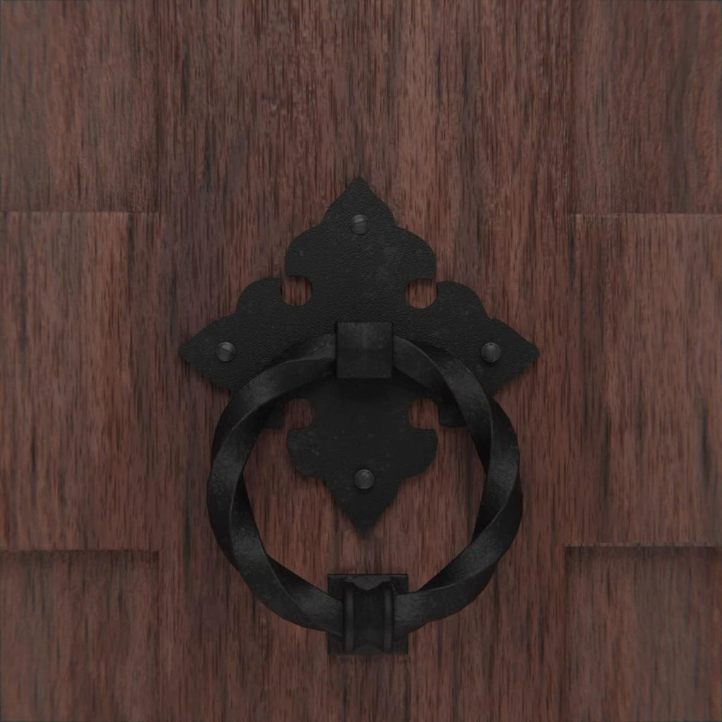Door Knockers 7 in. Cast Iron Round Door Knocker with Mounting Hardware