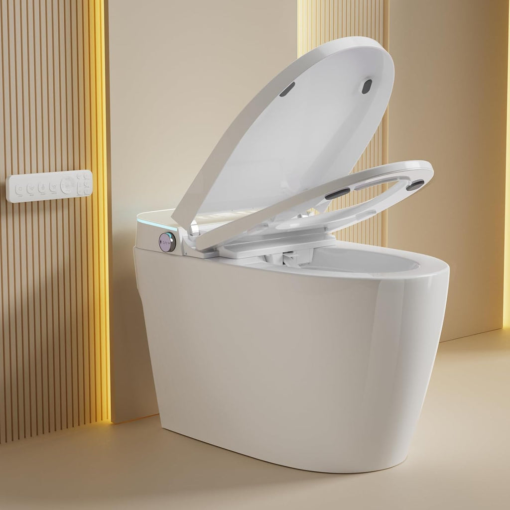 Smart Toilet with Bidet Built In, One Piece Elongated Tankless Japanese Toilet, Auto Open and Close Lid