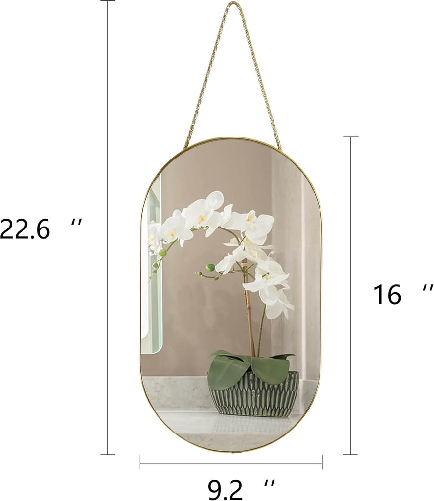 Oval Wall Mirror, Gold, Oval Shape, s and More (16x9.2 inch)