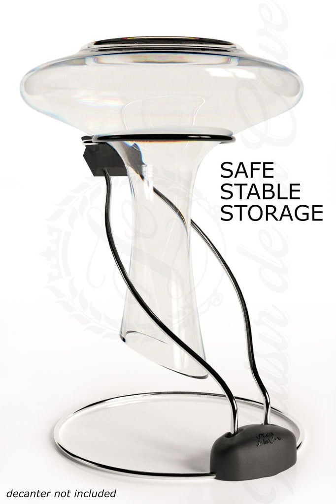 2in1 Wine Decanter Drying Stand - Fast Spotless Carafe Dryer & Compact Folding Rack for Safe Storage - incl. Black