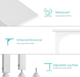 White Desk with File Drawers Cabinet, 47 Inch Reversible Computer Desk with Fabric Filing Cabinet Small Space Home