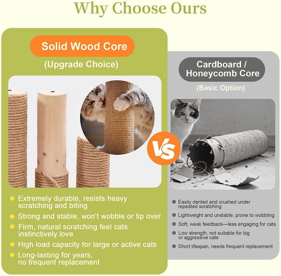 4-Tier Outdoor Cat House Weatherproof Wooden Outside Cat Tree Tower with Ramps, Scratching Post & Enclosed Shelter